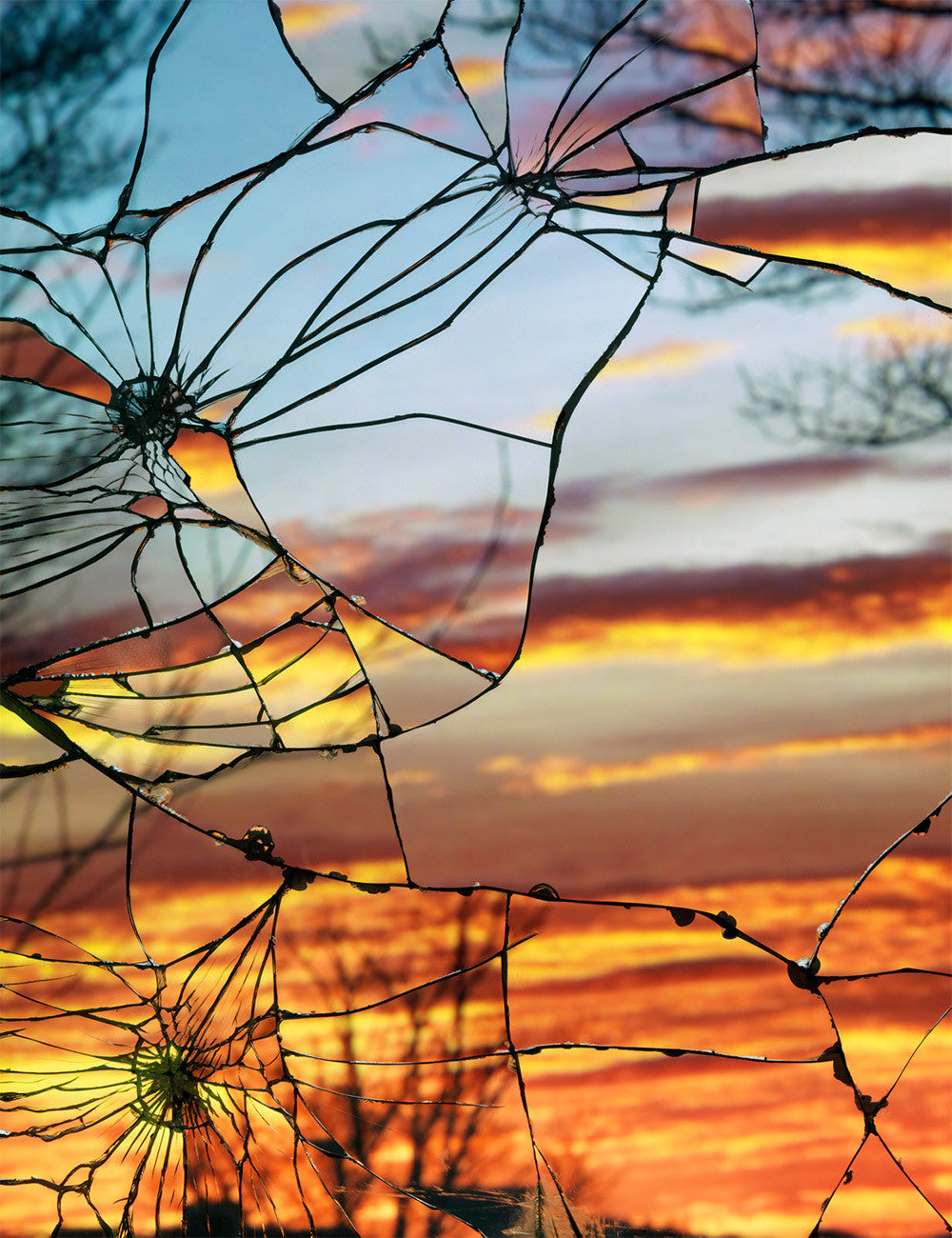Photography:  Sunset through Fragmented Glass