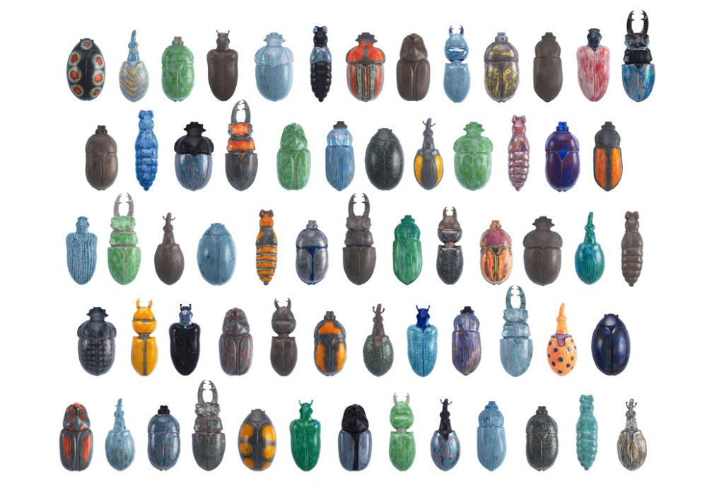 Decor:  Beetle Shaped Porcelain Vases