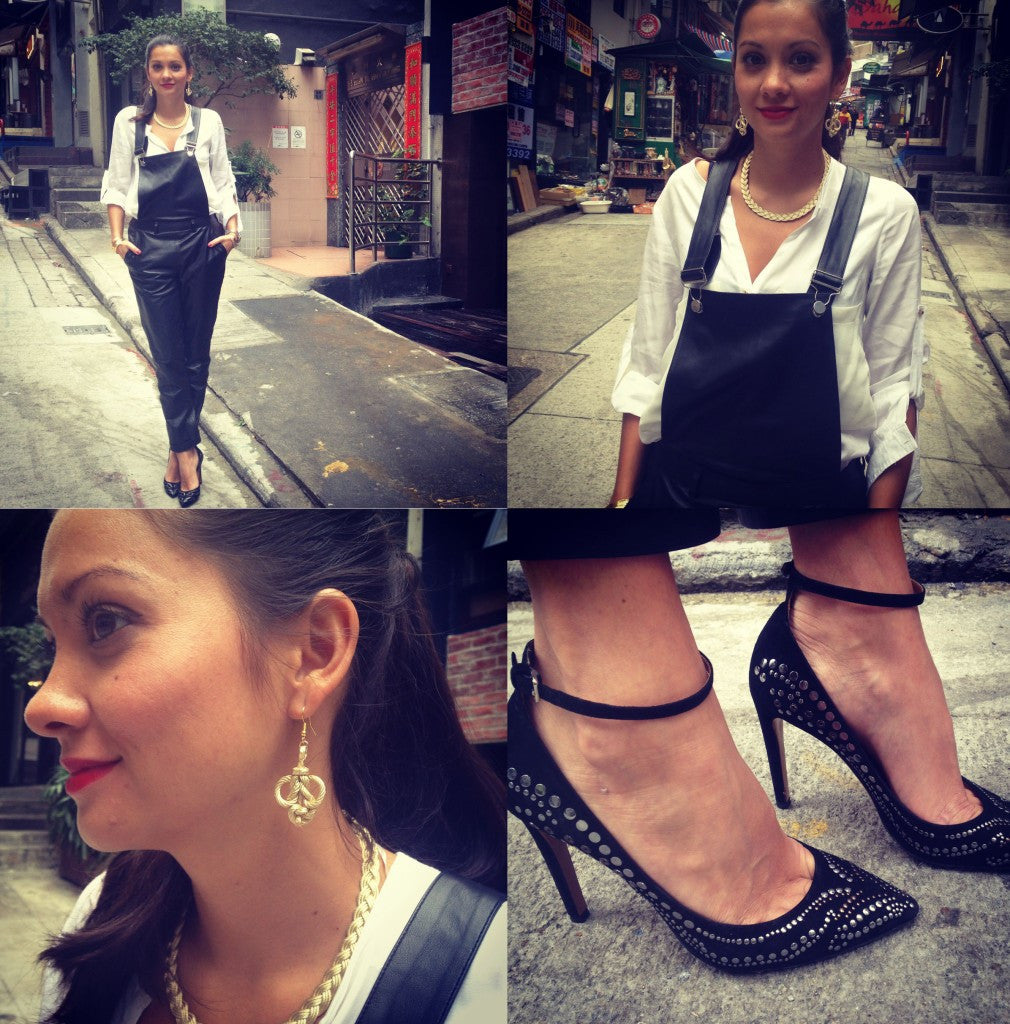 Callixto Style: Leather Dungarees