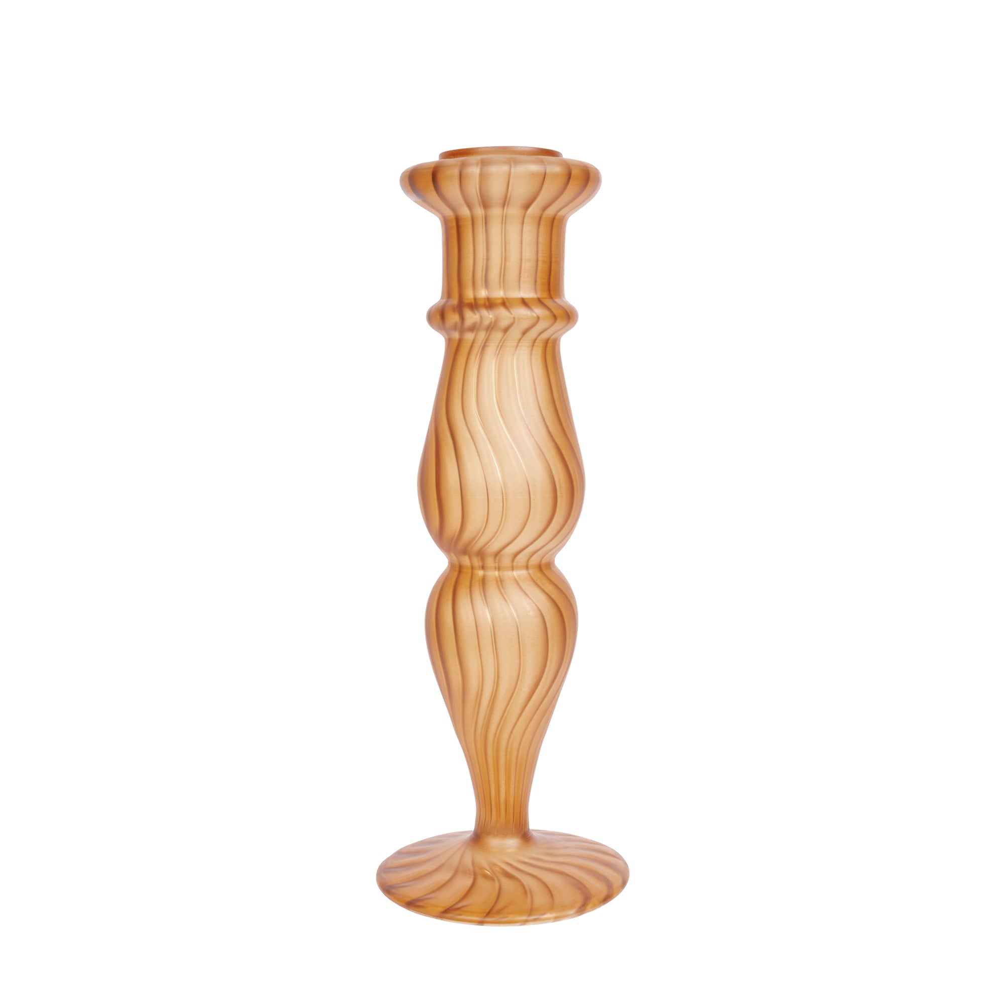 Frosted Glass Candle Holder Mustard
