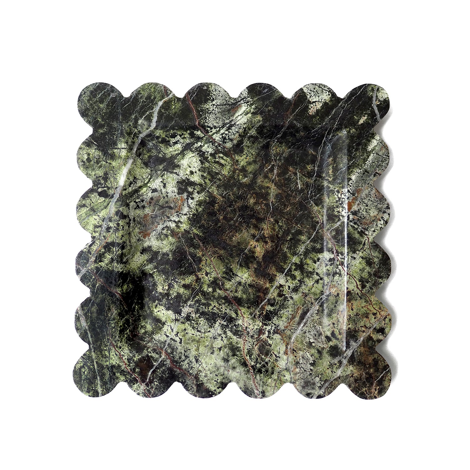 Green Marble Scalloped Tray