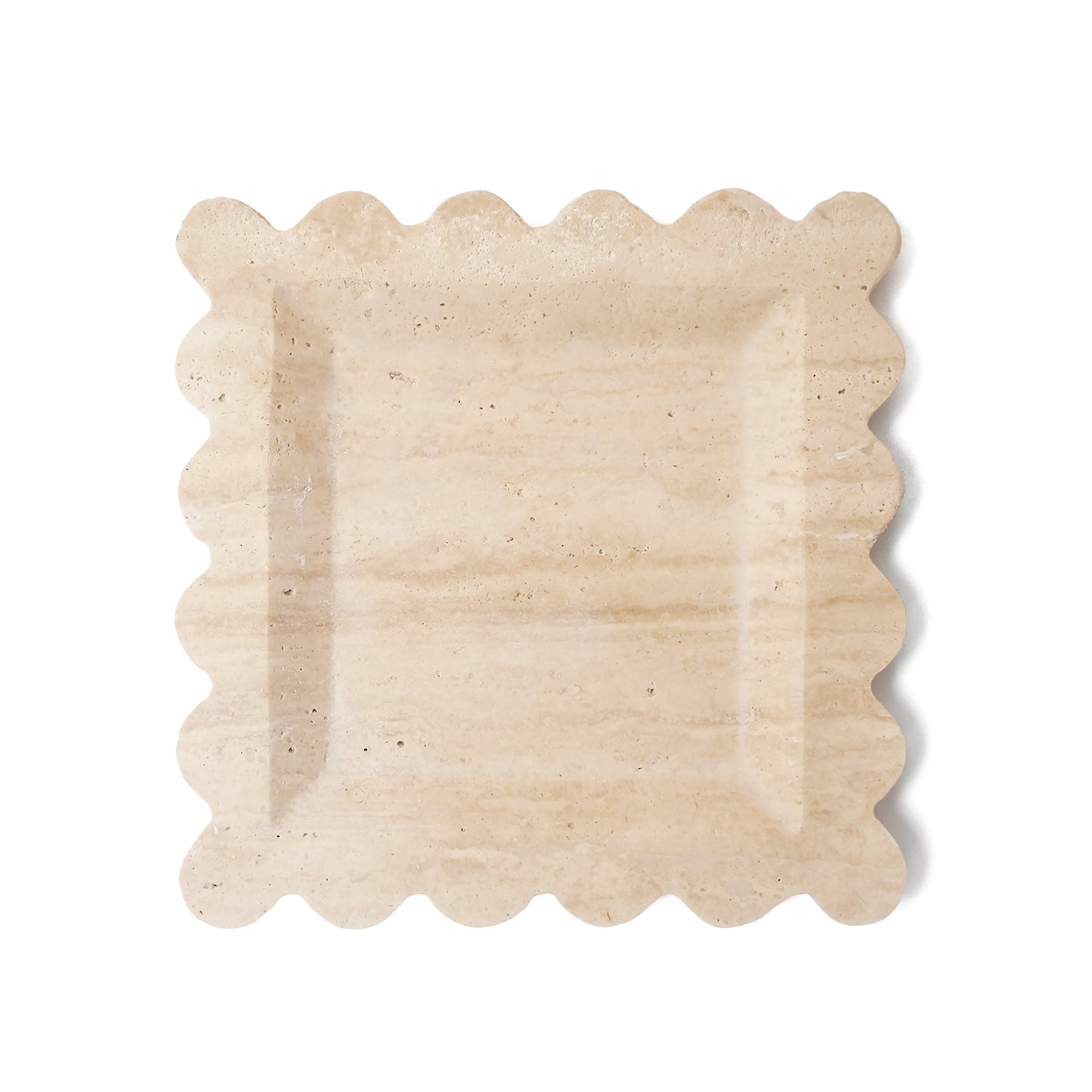 Travertine Scalloped Tray
