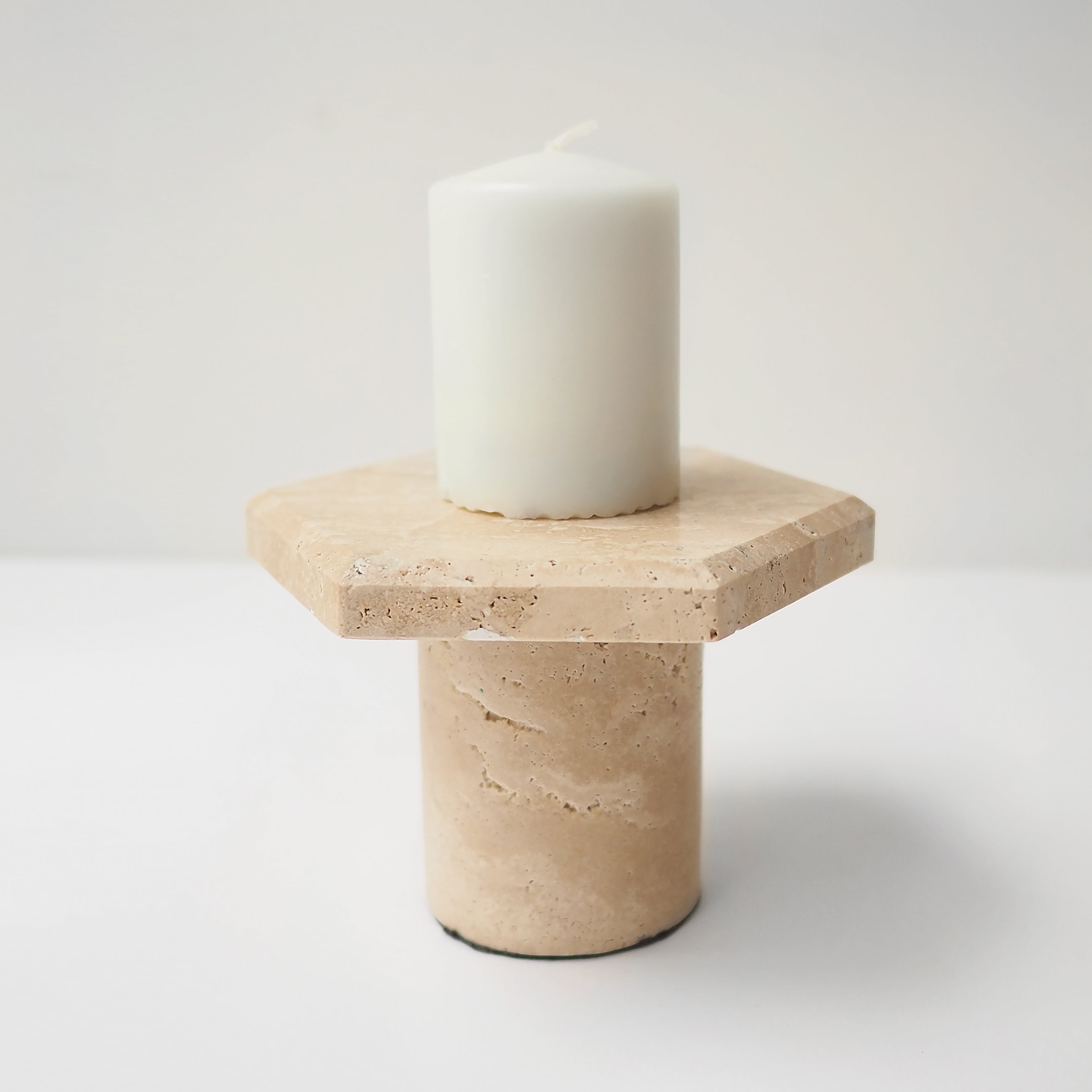 Travertine Candle Stand (Small)