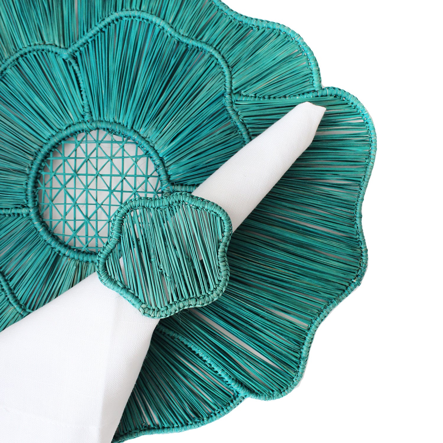 Cyan Rose Napkin Ring