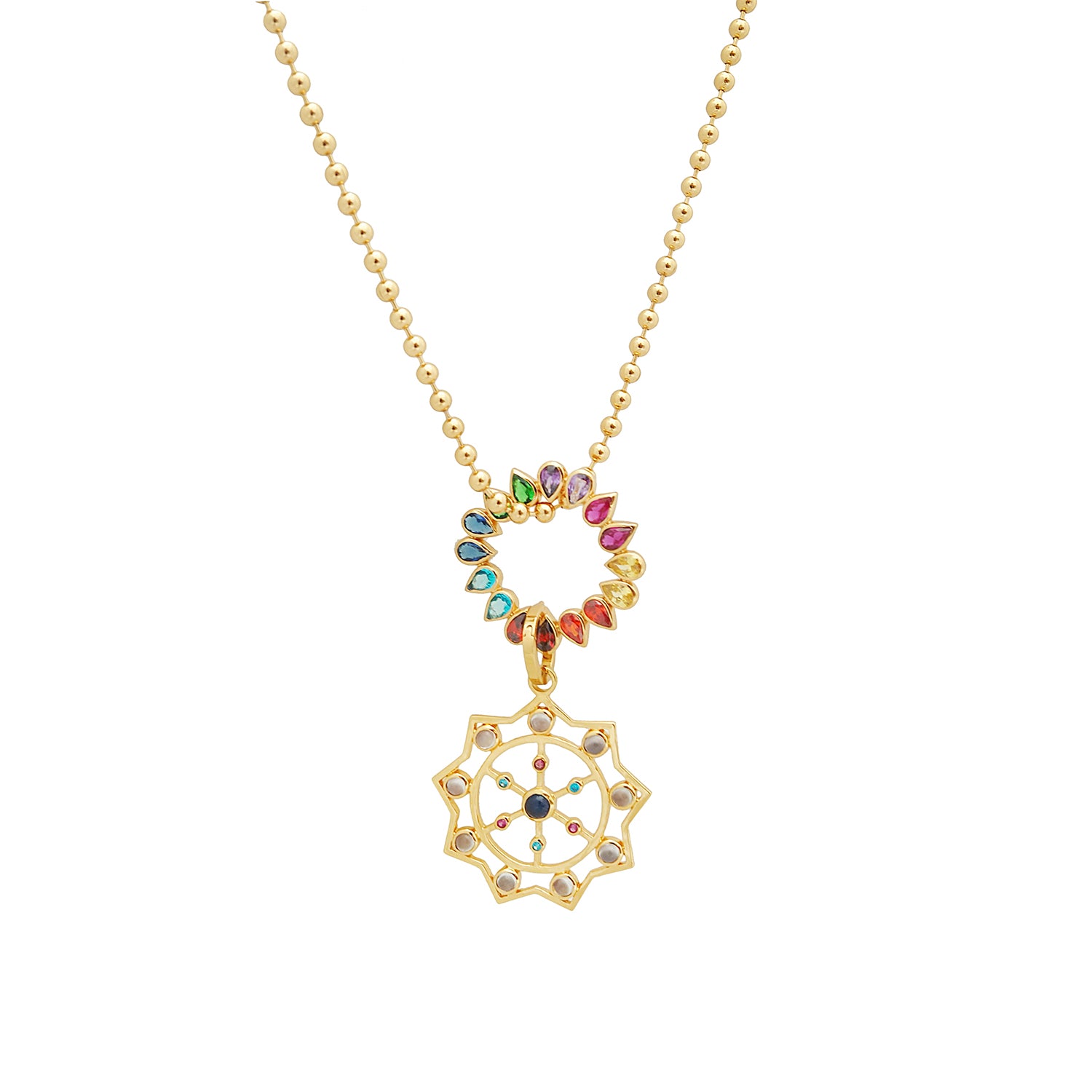 KARMA GRID NECKLACE WITH CHAKRA WHEEL