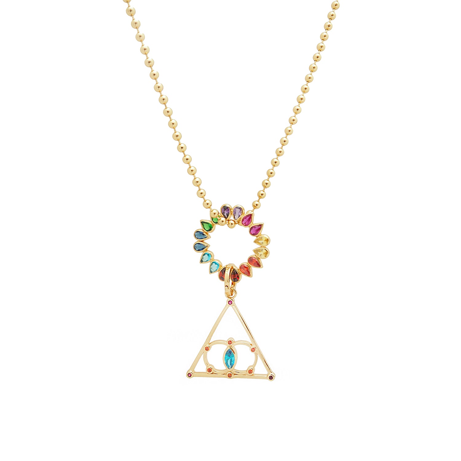 ENERGY GRID NECKLACE WITH CHAKRA WHEEL