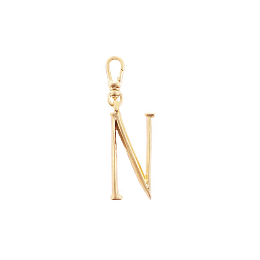 Lulu Frost Plaza Letter N in a smaller version of the original font from New York's iconic Plaza Hotel. Pair with one of the Plaza chain bases and add additional charms to create a special piece all your own.