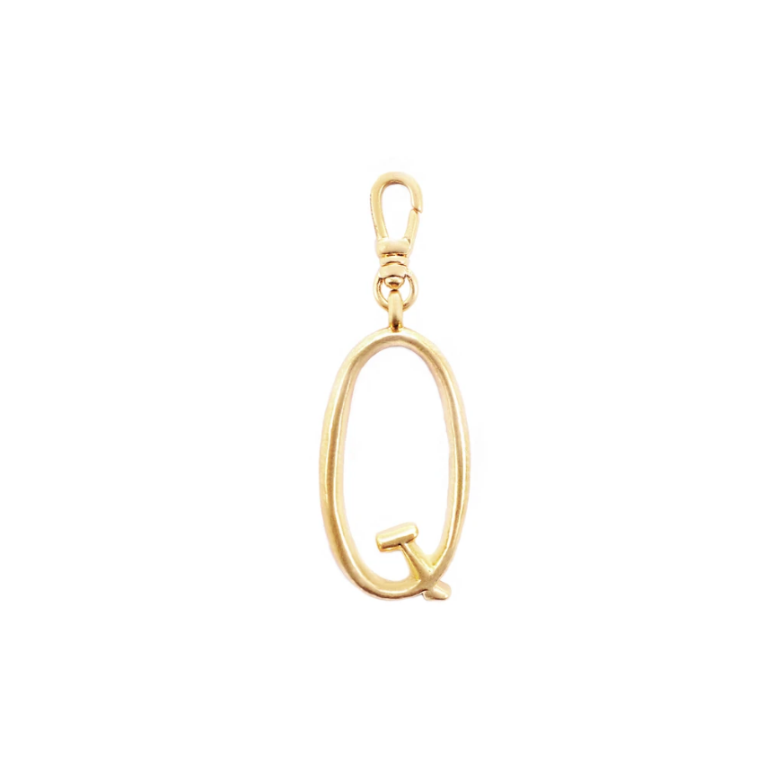 Lulu Frost Plaza Letter Q in a smaller version of the original font from New York's iconic Plaza Hotel. Pair with one of the Plaza chain bases and add additional charms to create a special piece all your own.