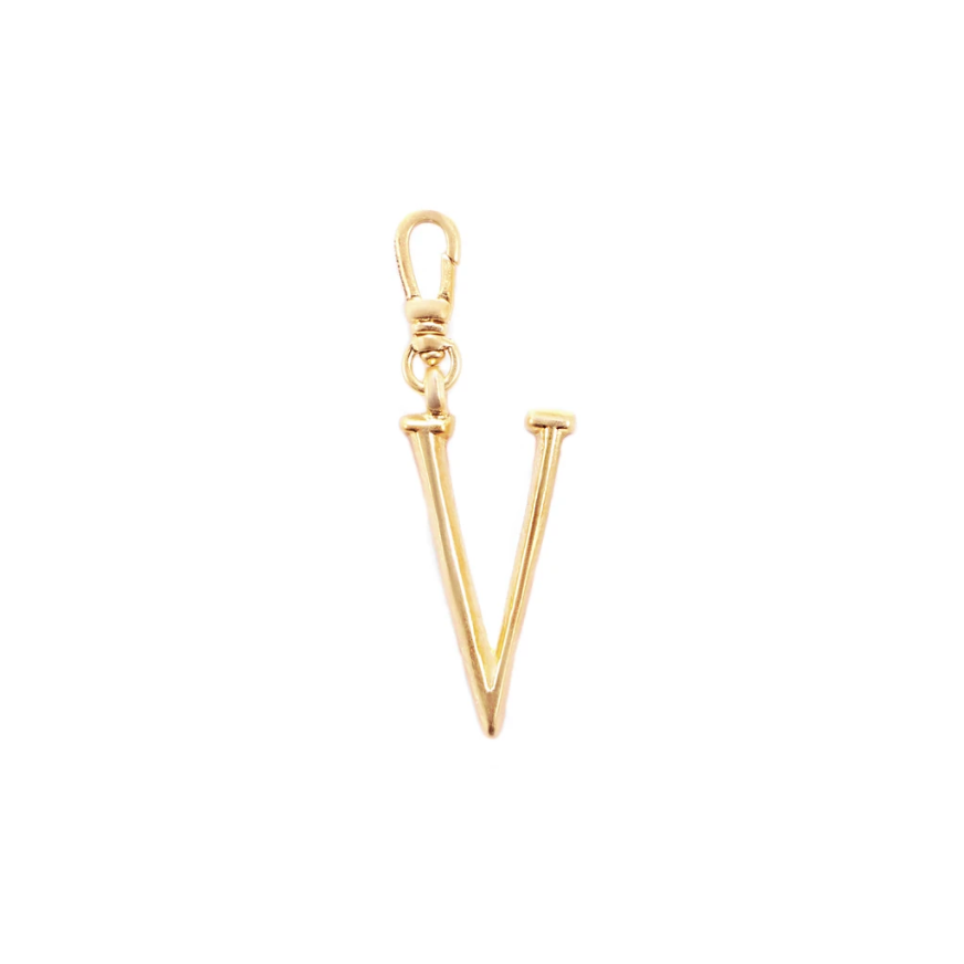 Lulu Frost Plaza Letter V in a smaller version of the original font from New York's iconic Plaza Hotel. Pair with one of the Plaza chain bases and add additional charms to create a special piece all your own.