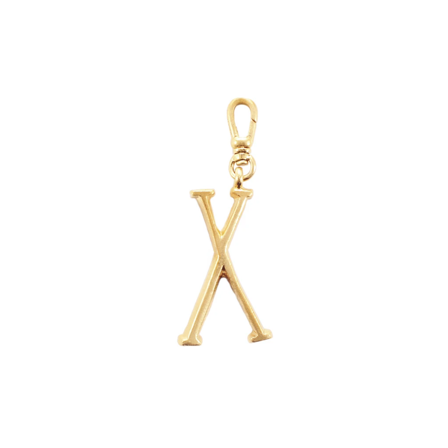 Lulu Frost Plaza Letter X in a smaller version of the original font from New York's iconic Plaza Hotel. Pair with one of the Plaza chain bases and add additional charms to create a special piece all your own.