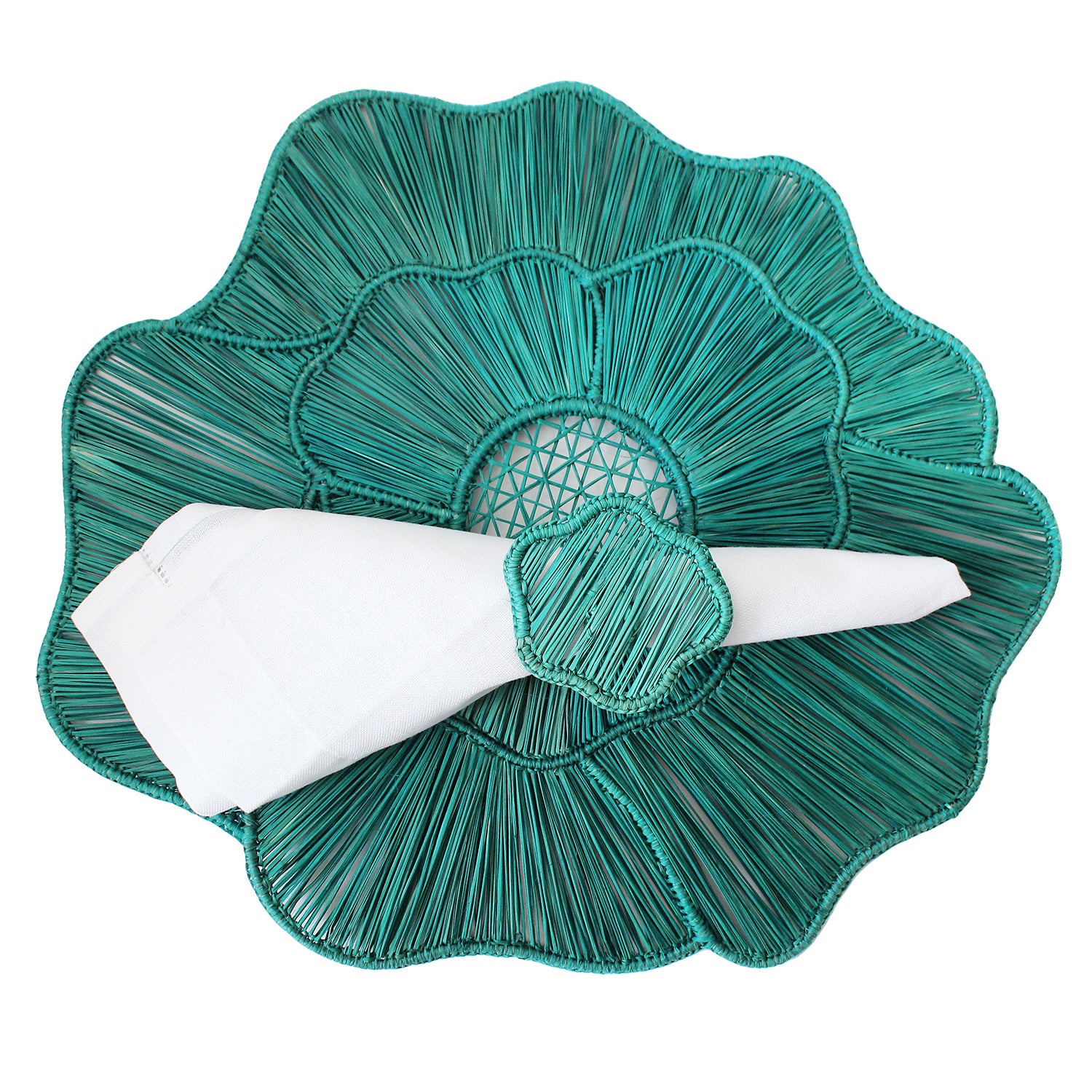 Cyan Rose Napkin Ring