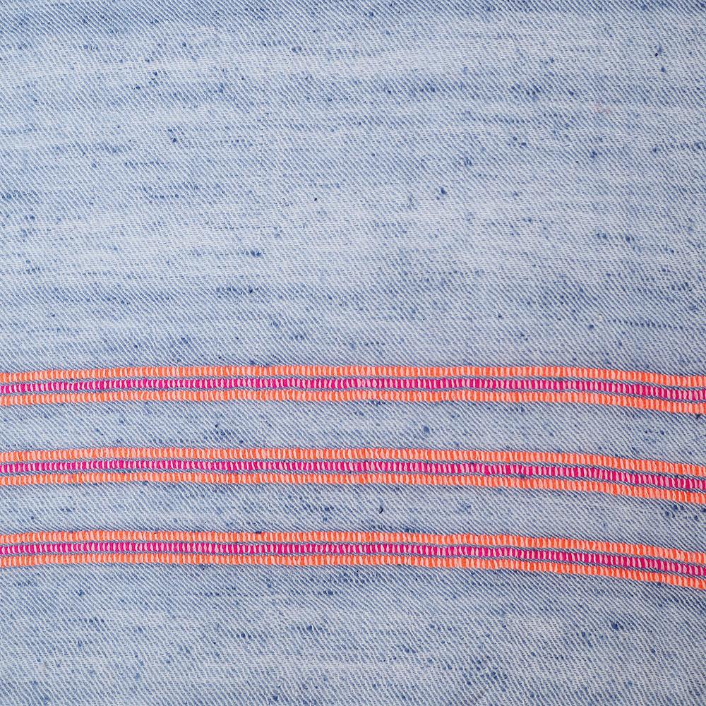 Blue with a touch of colour, this scarf comes from the Himalayan region of India. Made out of the finest Ibex wool, it will keep you warm and add some colour to your dreary winter outfit.
