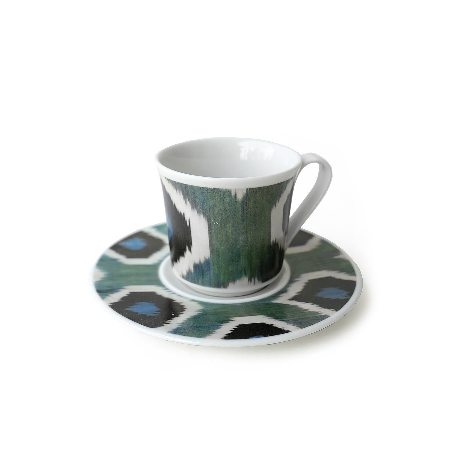 Turquoise Ikat Cups (Set of 2)