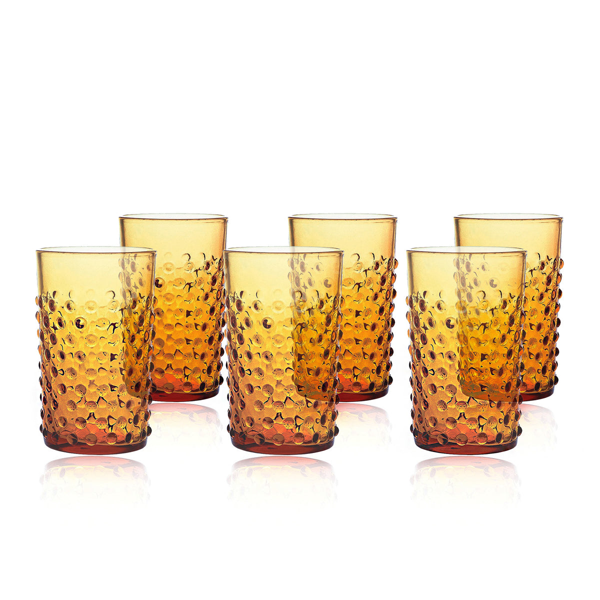 AMBER HOBNAIL TUMBLER (SET OF 6) | Callixto