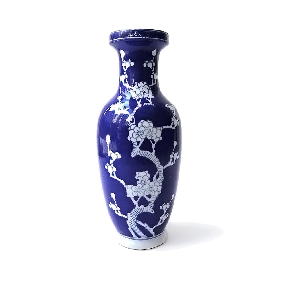 Chinese hand made ceramic blue cherry blossom Ginger Jar and vase