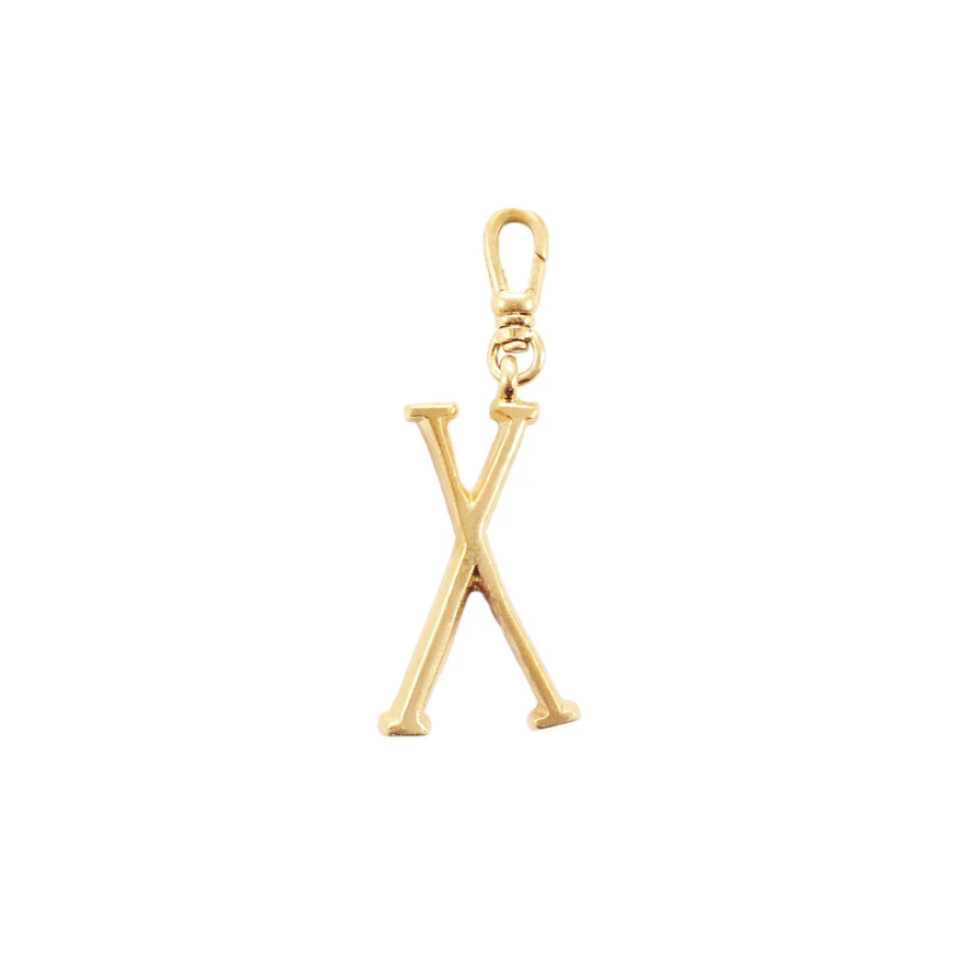 Lulu Frost Plaza Letter X in a smaller version of the original font from New York's iconic Plaza Hotel. Pair with one of the Plaza chain bases and add additional charms to create a special piece all your own. 